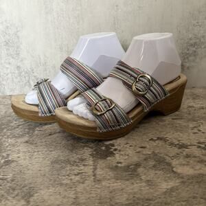 Dansko Sophie Women's Strappy Buckle Sandals Multicolor Leather EU 38 US 7.5-8